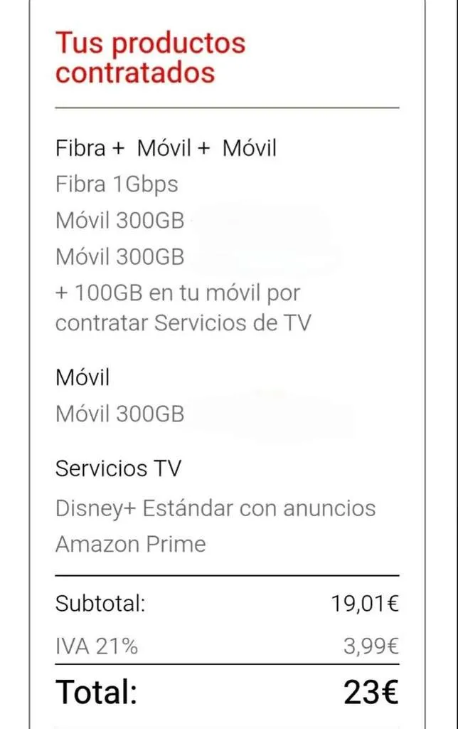 Pack fibra 1gb y 2 líneas 300gb por 20€, Prime y Disney gratis + líneas adicionales de 300gb por 3€